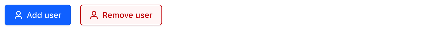 Two buttons, one labeled "Add user" with a leading user icon and the other labeled "Remove user" with a leading trash icon.